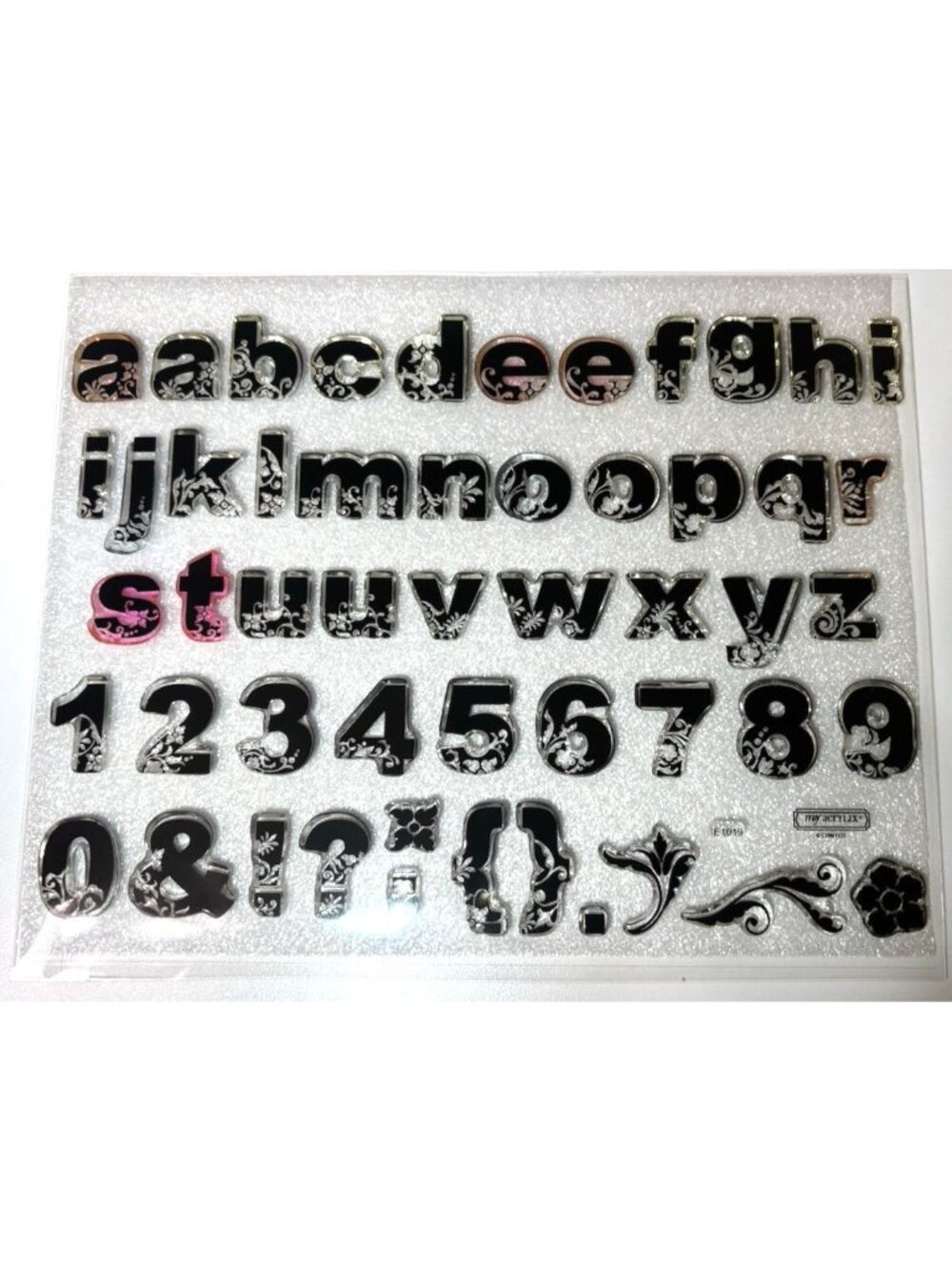 Close To My Heart E1019 BOHEMIAN ALPHABET Numbers Floral Flourish Stamp Set